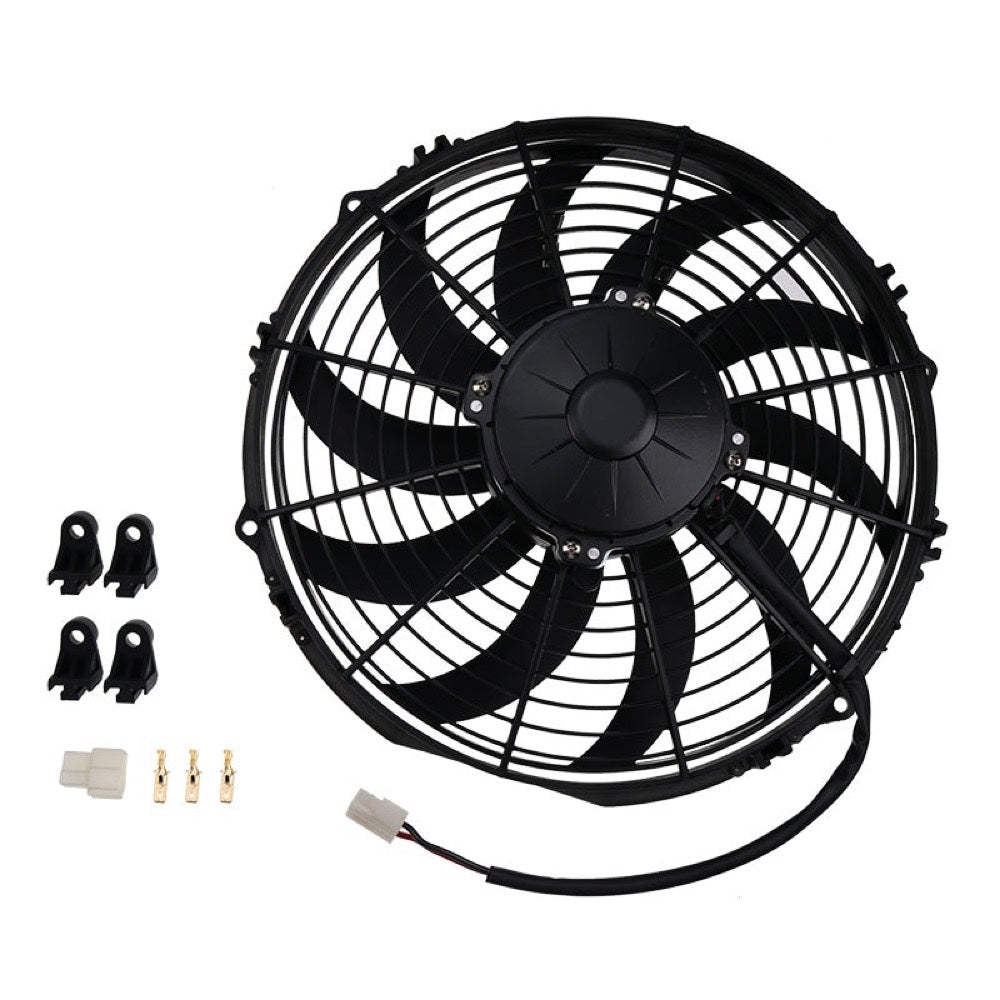 12" Medium Profile Puller Fan for use with Excavator Loader Dozer Truck Generator - Replaces Spal 30101504 VA10-AP50/C-25A